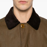 Cappotto in cotone cerato in marrone  <BR/><BR/><BR/> 