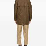 Cappotto in cotone cerato in marrone  <BR/><BR/><BR/> 