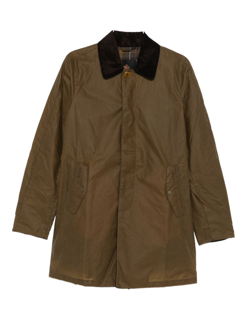 Cappotto in cotone cerato in marrone  <BR/><BR/><BR/> 