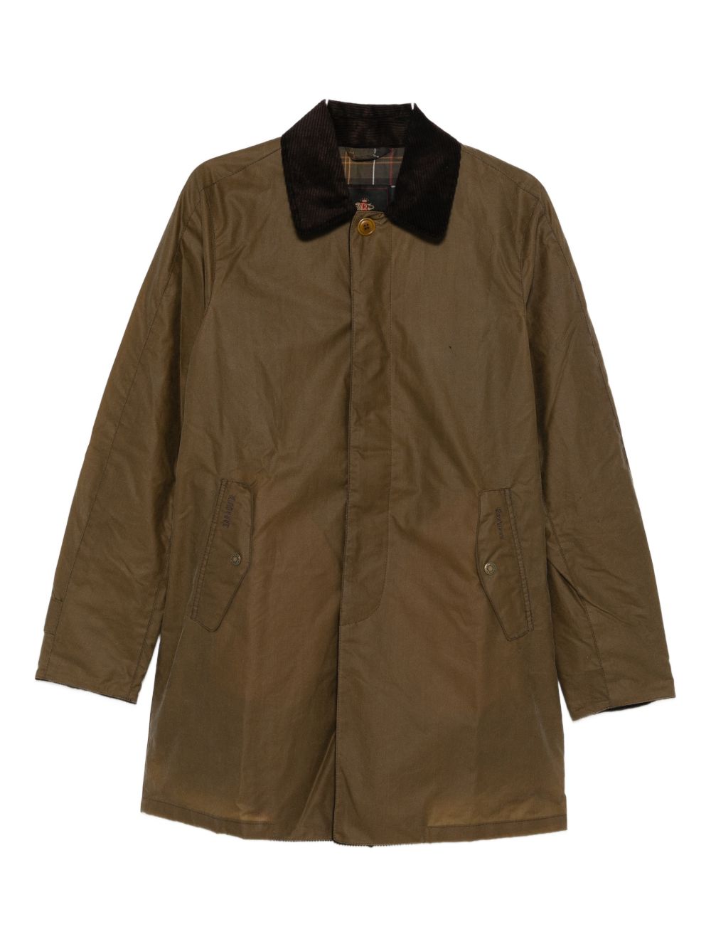 Cappotto in cotone cerato in marrone  <BR/><BR/><BR/> 