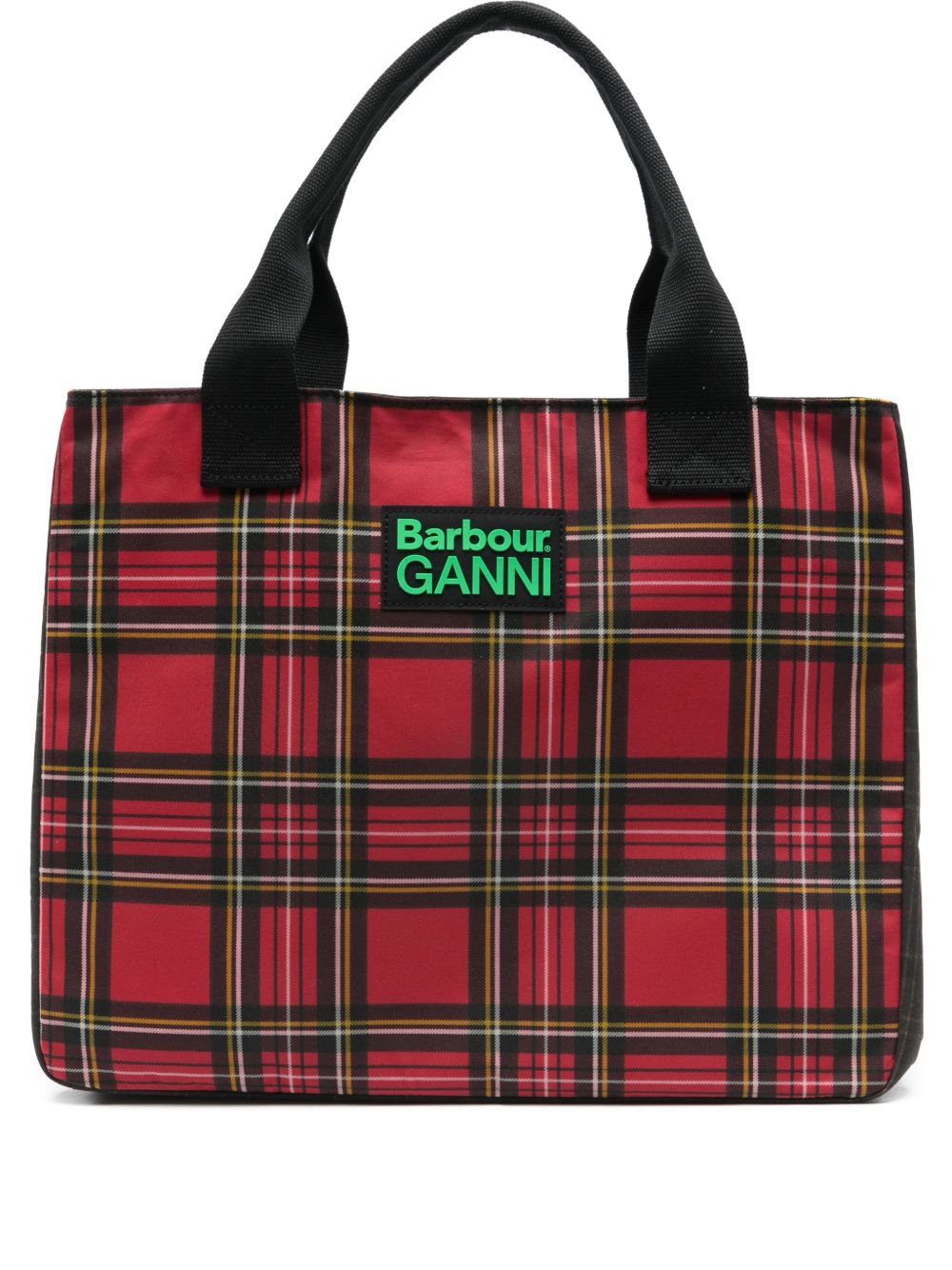 Borsa a quadri in rosso e nero 
