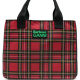 Borsa a quadri in rosso e nero 