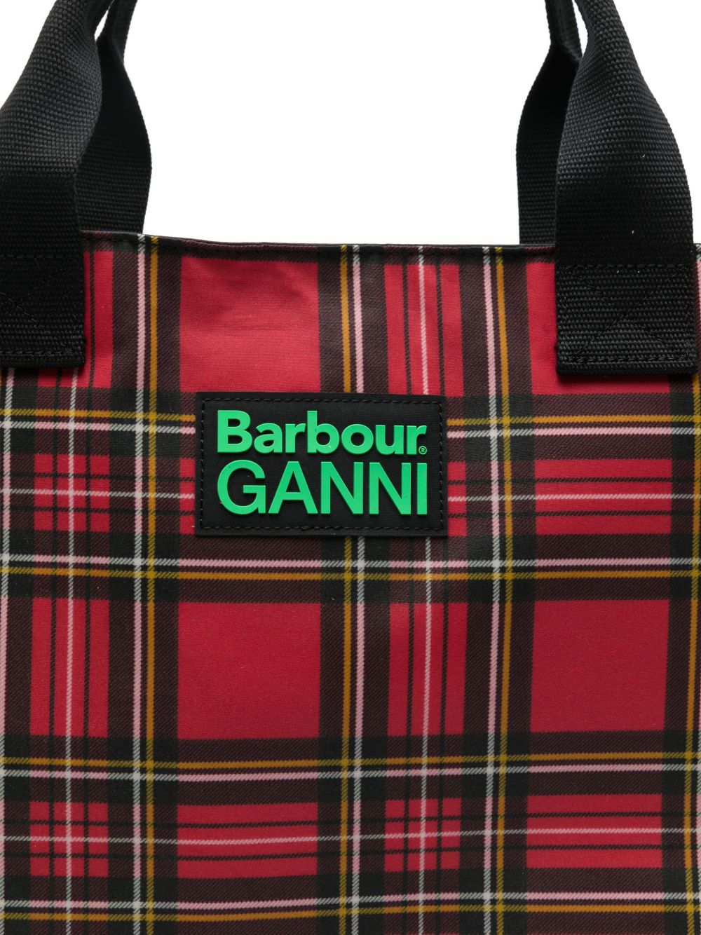 Borsa a quadri in rosso e nero 