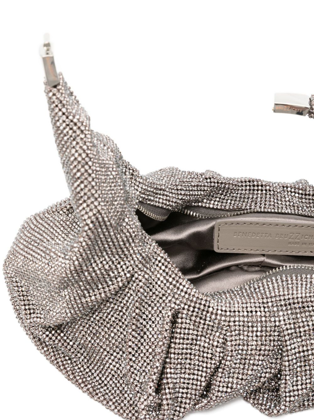 Borsa a mano con cristalli in argento Benedetta Bruzziches - donna 