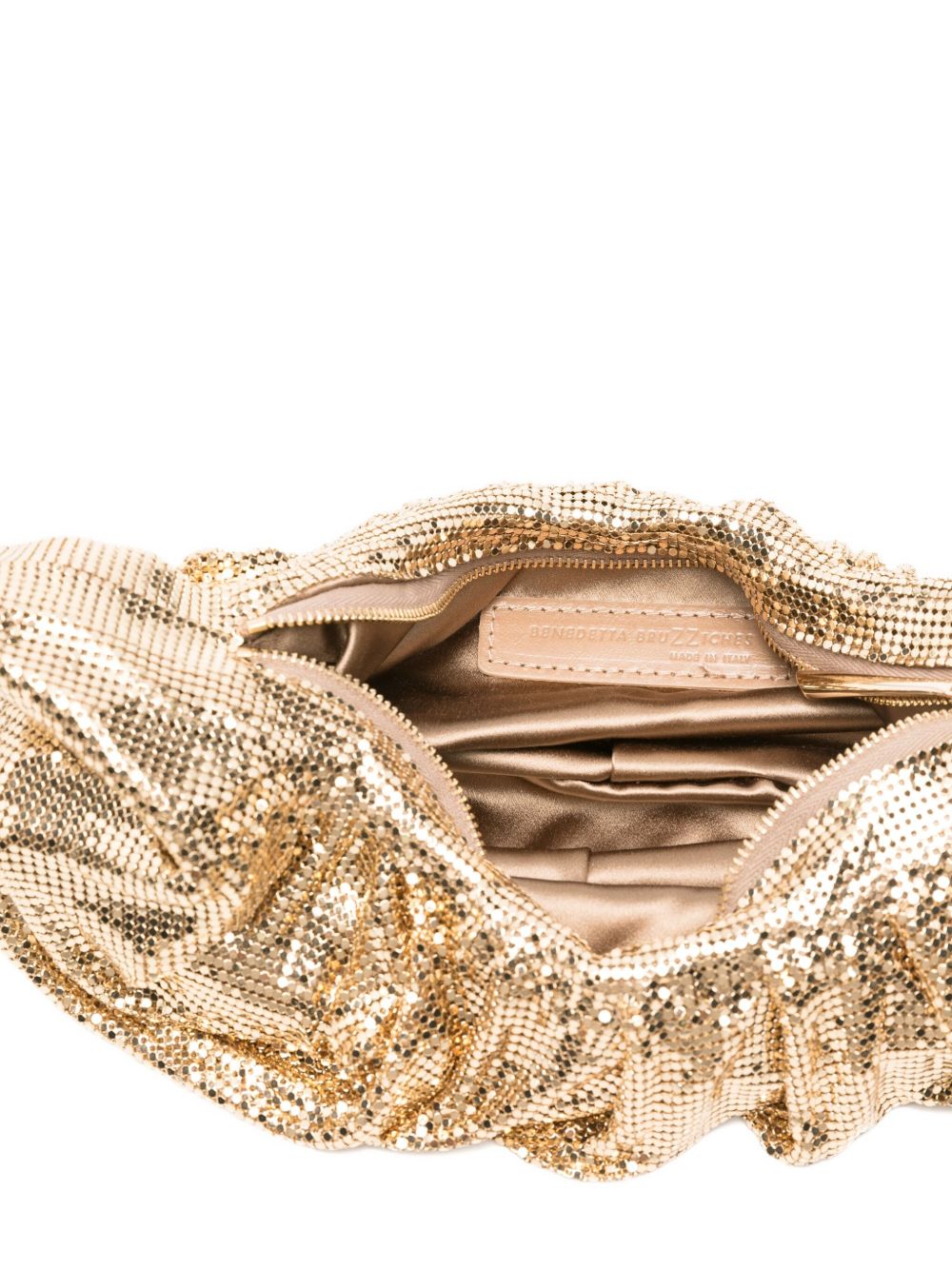Borsa a mano con cristalli in oro Benedetta Bruzziches - donna 
