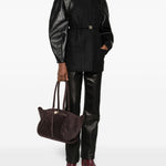 Borsa a spalla in pelle scamosciata marrone Benedetta Bruzziches - donna 