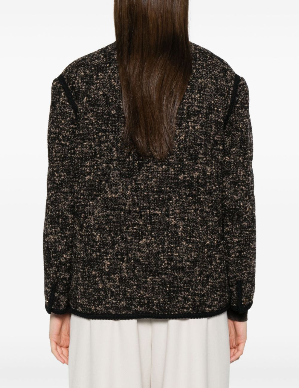 Giacca in tweed con colletto in marrone Blazé milano - donna 
