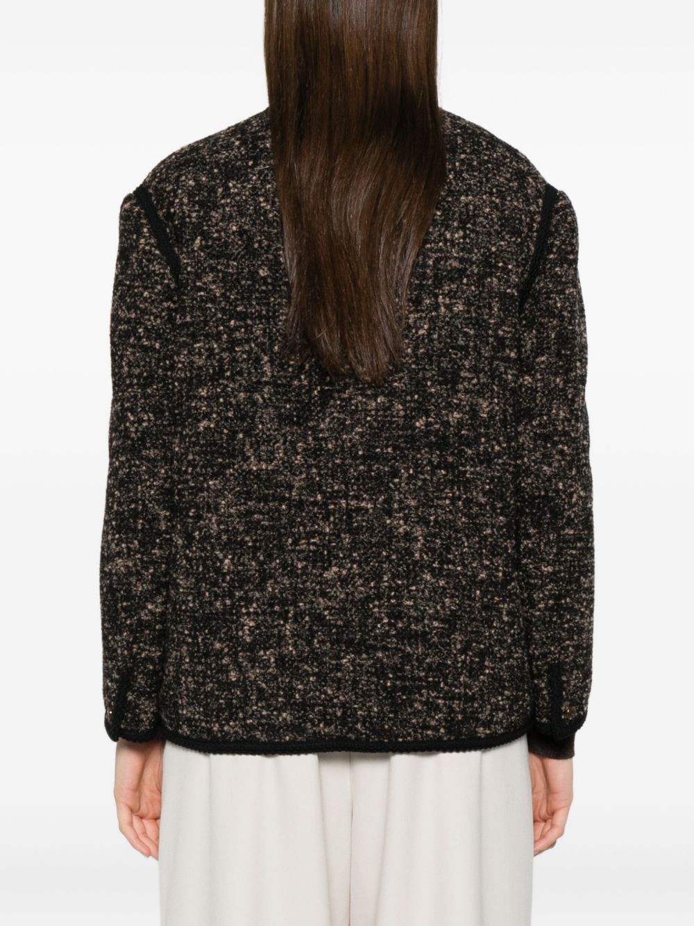 Giacca in tweed con colletto in marrone Blazé milano - donna 