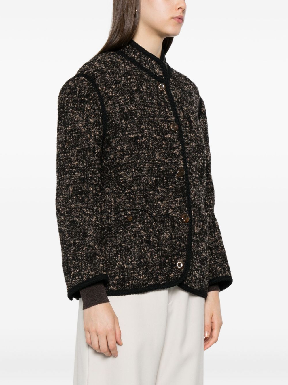 Giacca in tweed con colletto in marrone Blazé milano - donna 