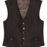 Gilet gessato con bottoni in marrone Blazé milano - donna 