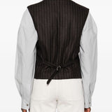 Gilet gessato con bottoni in marrone Blazé milano - donna 