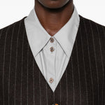 Gilet gessato con bottoni in marrone Blazé milano - donna 