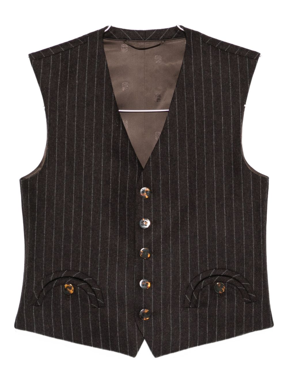Gilet gessato con bottoni in marrone Blazé milano - donna 