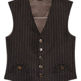 Gilet gessato con bottoni in marrone Blazé milano - donna 