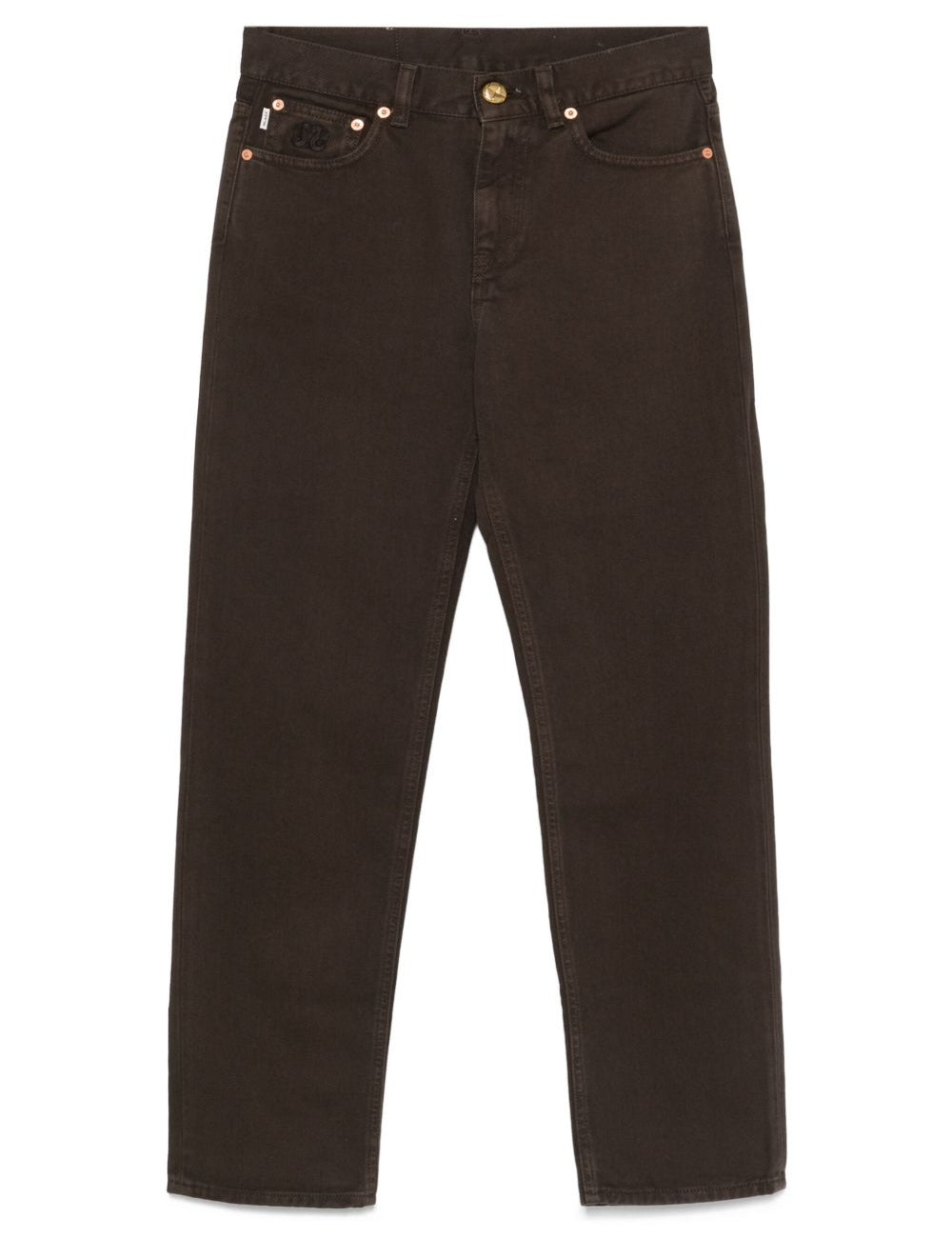 Jeans con logo ricamato in marrone Blazé milano - donna 