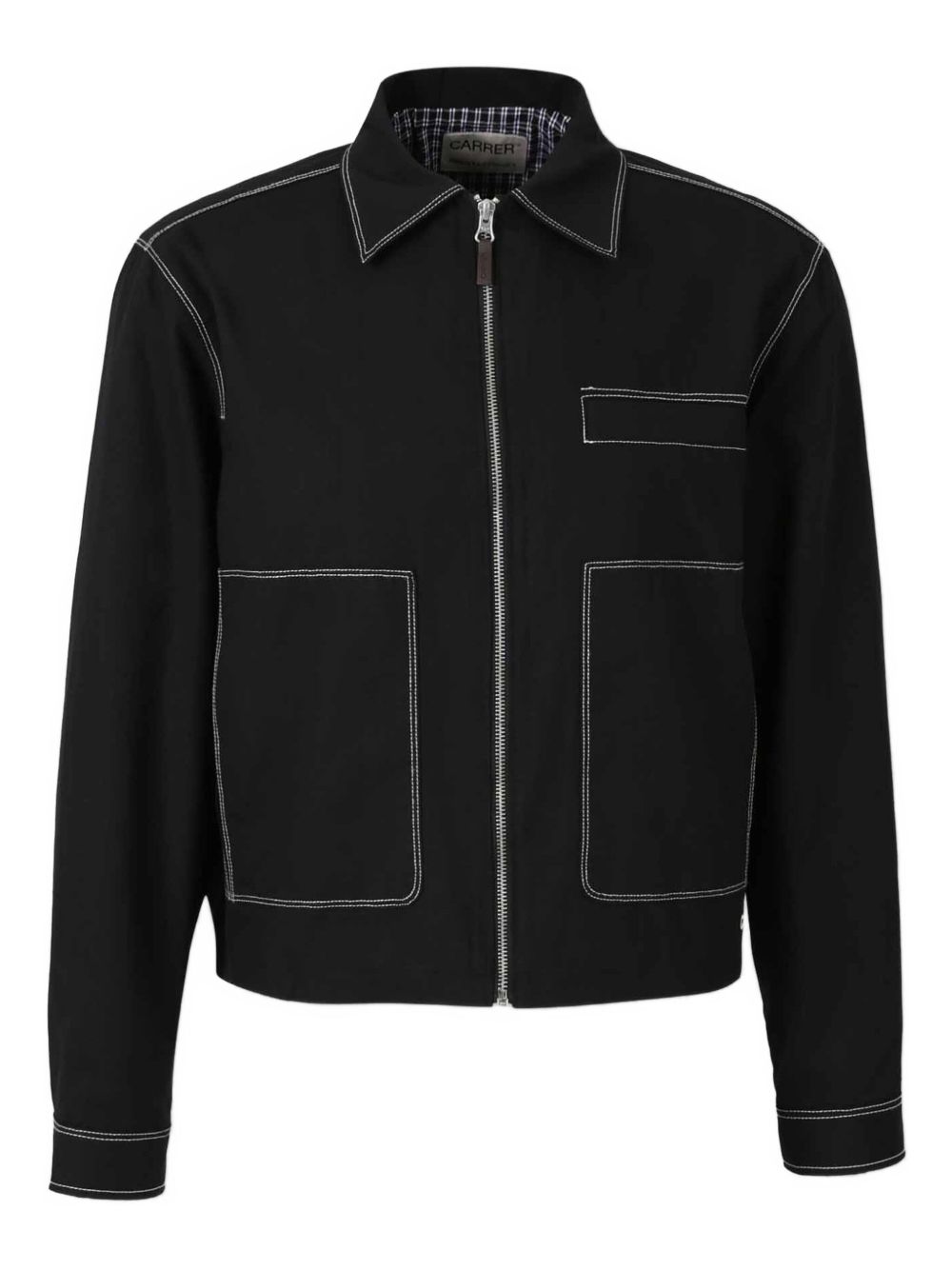 Giacca-camicia Bay con cuciture a contrasto in nero Carrer - unisex 