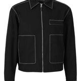 Giacca-camicia Bay con cuciture a contrasto in nero Carrer - unisex 