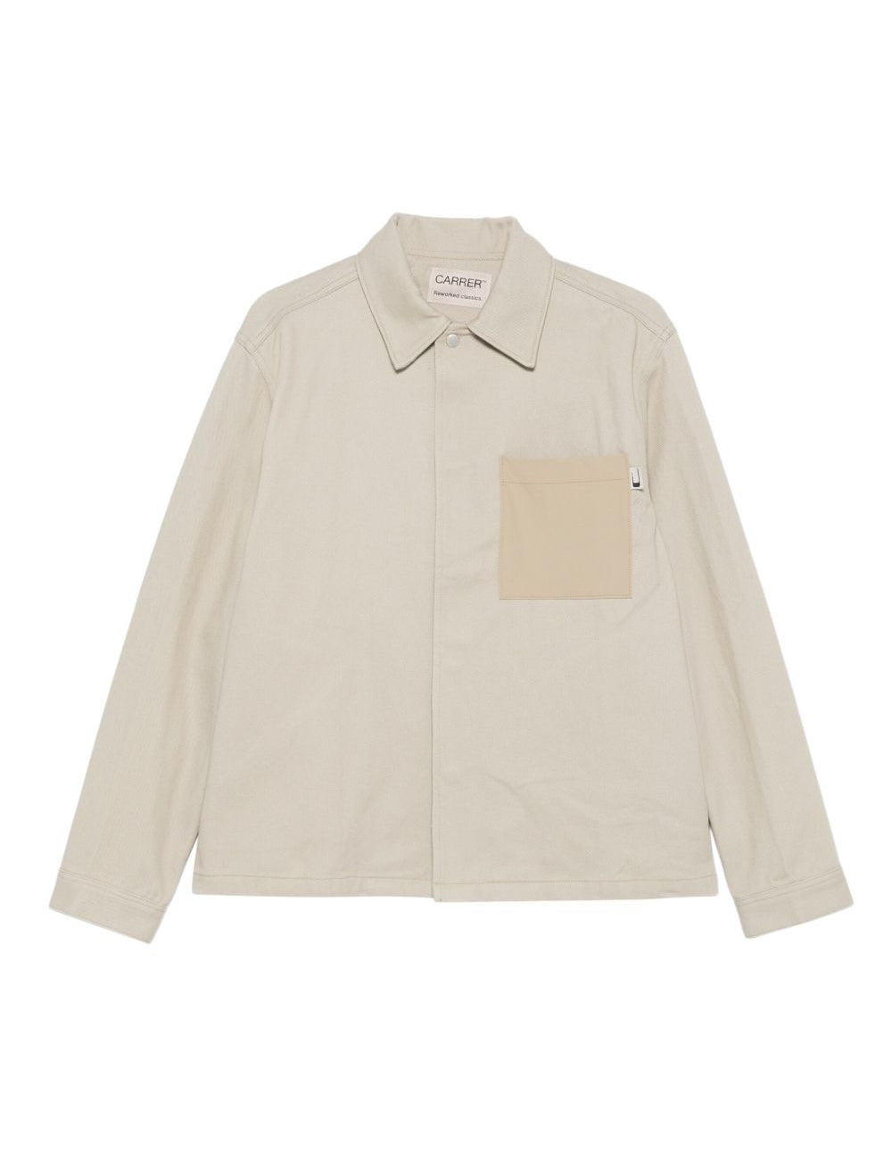 Giacca-camicia con tasca in beige Carrer - unisex 