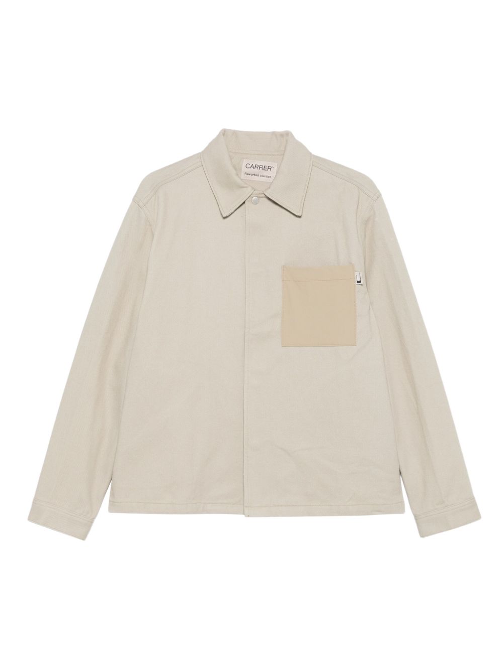 Giacca-camicia con tasca in beige Carrer - unisex 