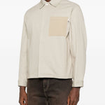 Giacca-camicia con tasca in beige Carrer - unisex 