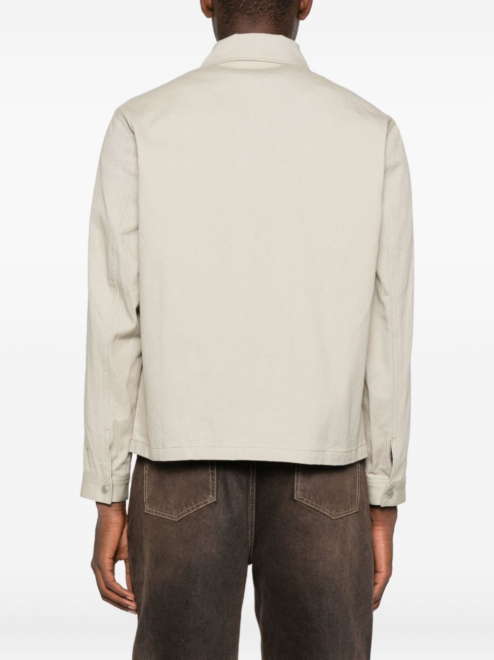 Giacca-camicia con tasca in beige Carrer - unisex 