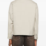 Giacca-camicia con tasca in beige Carrer - unisex 