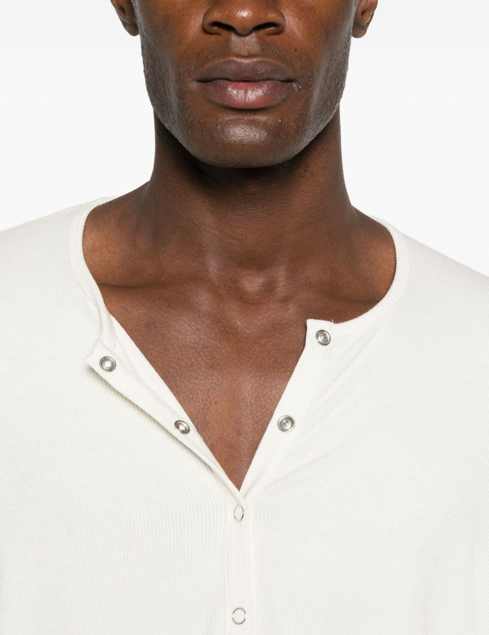 T-shirt con bottoni in bianco Carrer - unisex 