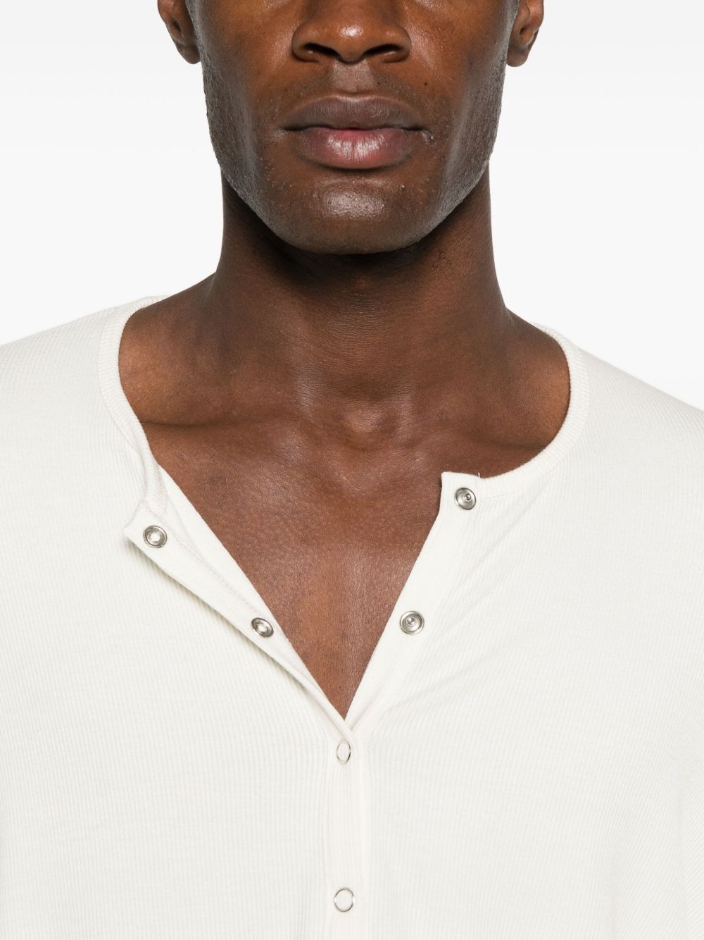 T-shirt con bottoni in bianco Carrer - unisex 