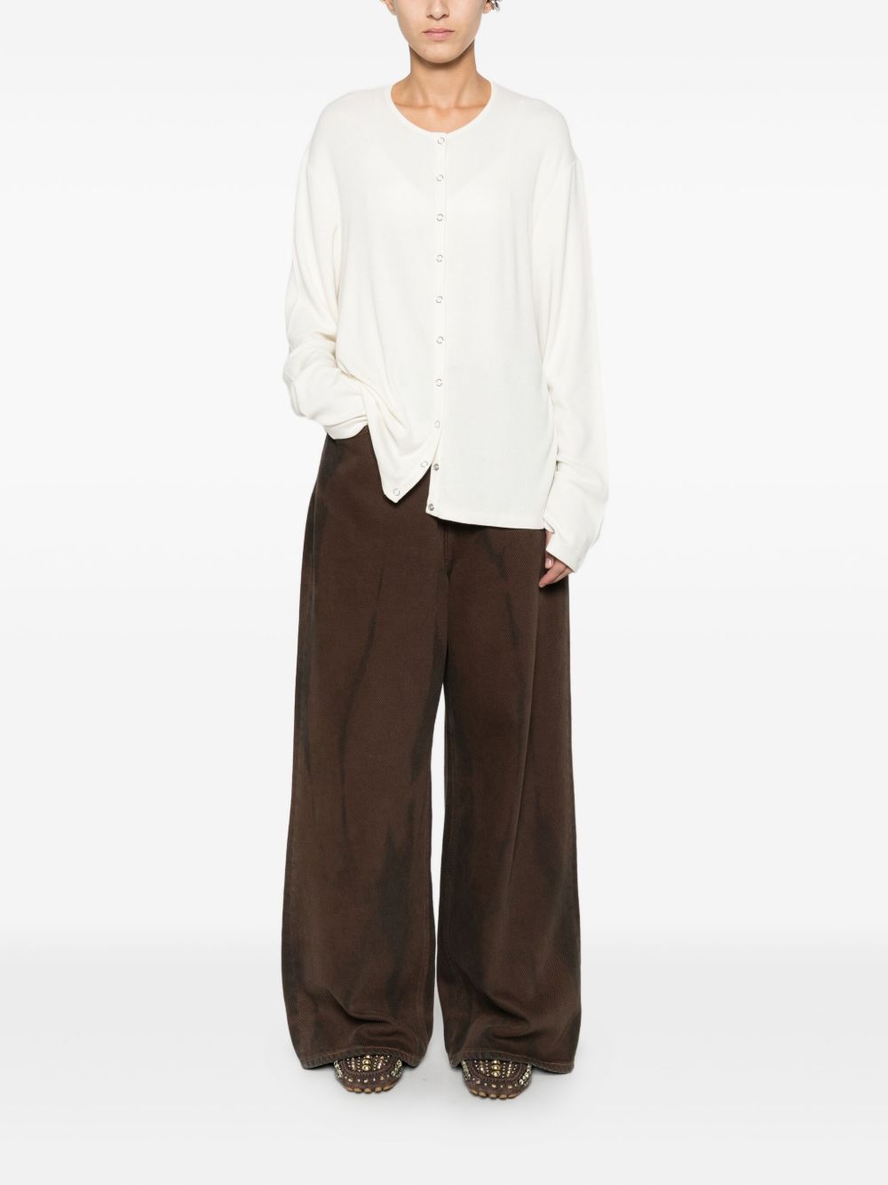 T-shirt con bottoni in bianco Carrer - unisex 