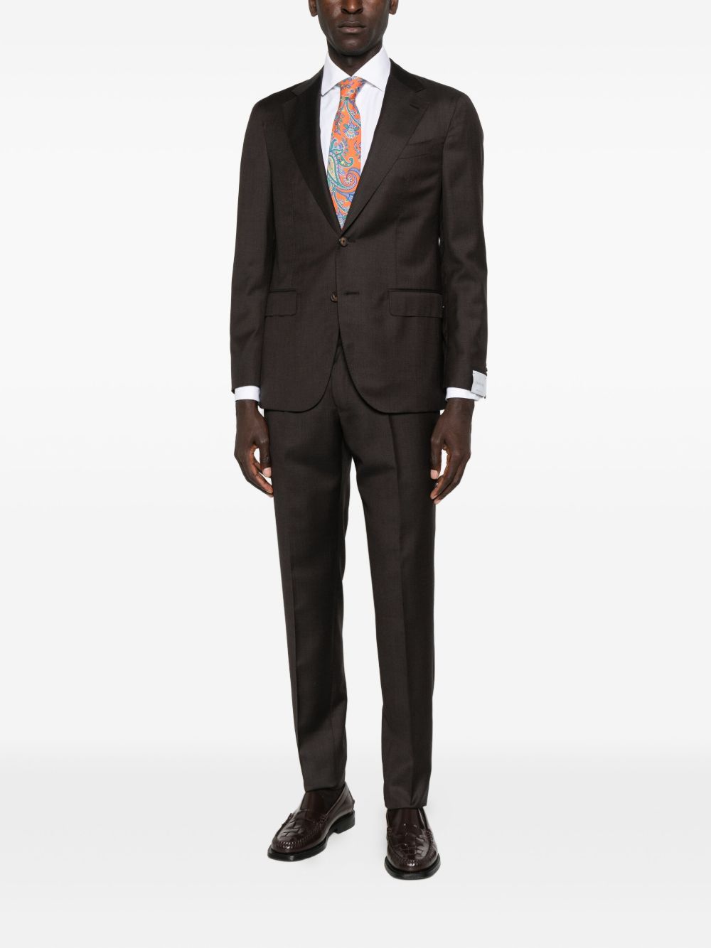 Completo monopetto in marrone Caruso - uomo 