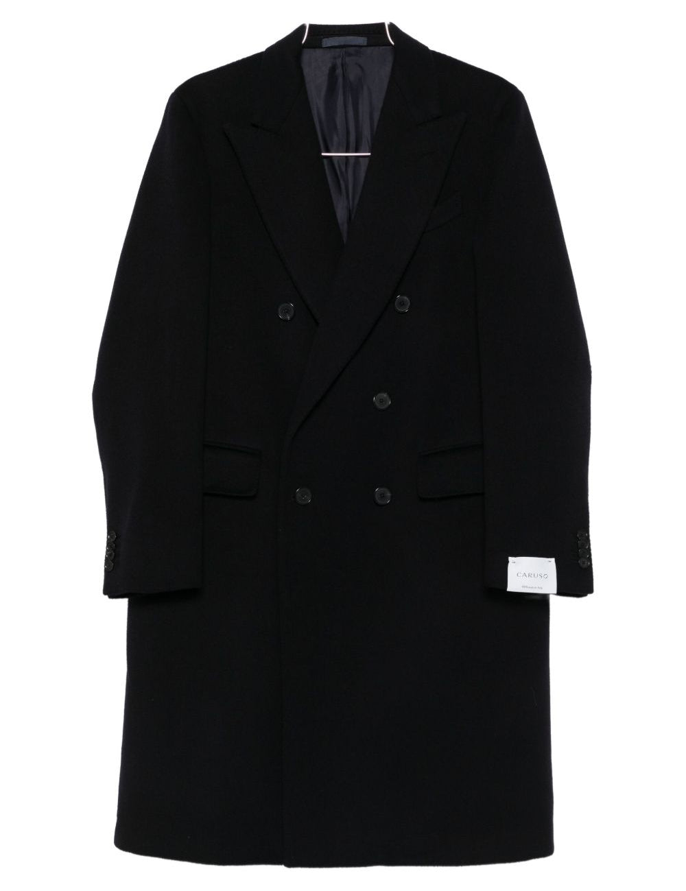 Cappotto doppiopetto in nero Caruso - uomo 