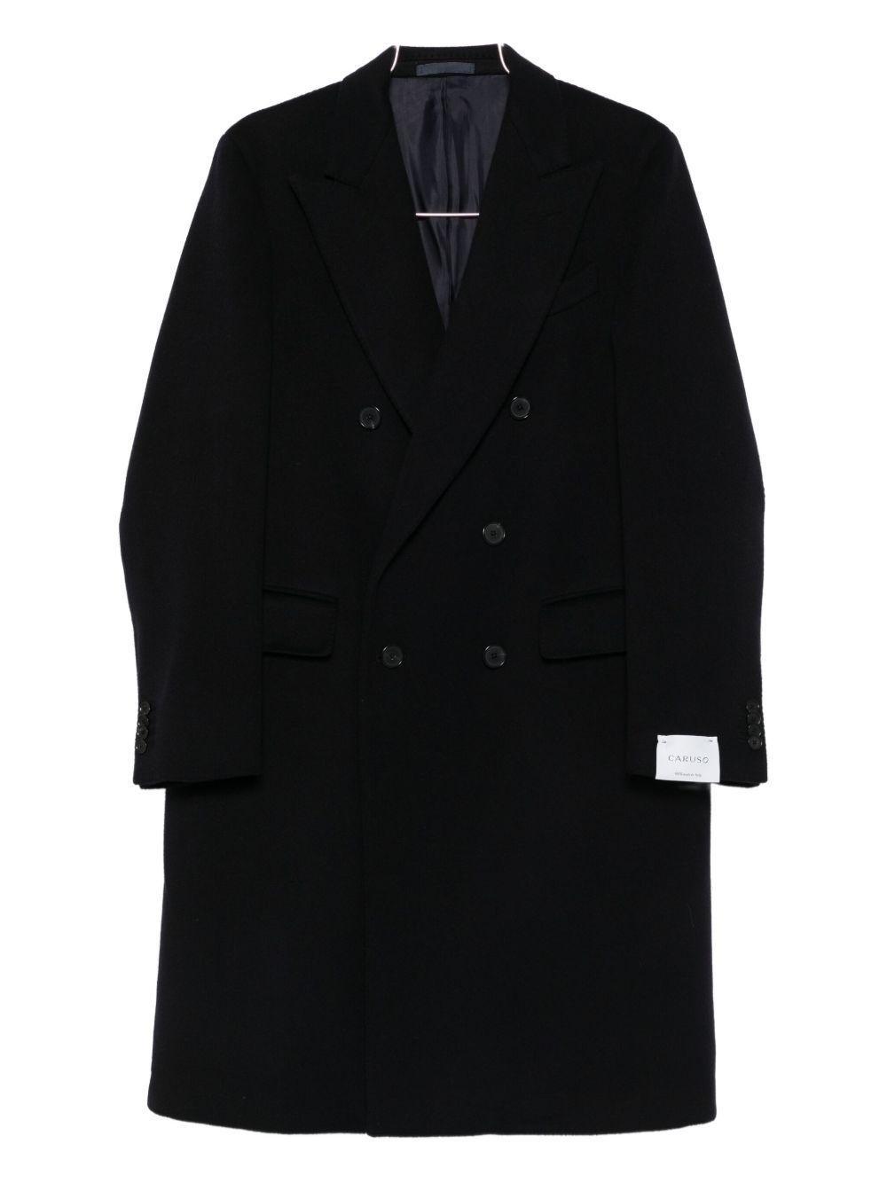 Cappotto doppiopetto in nero Caruso - uomo 