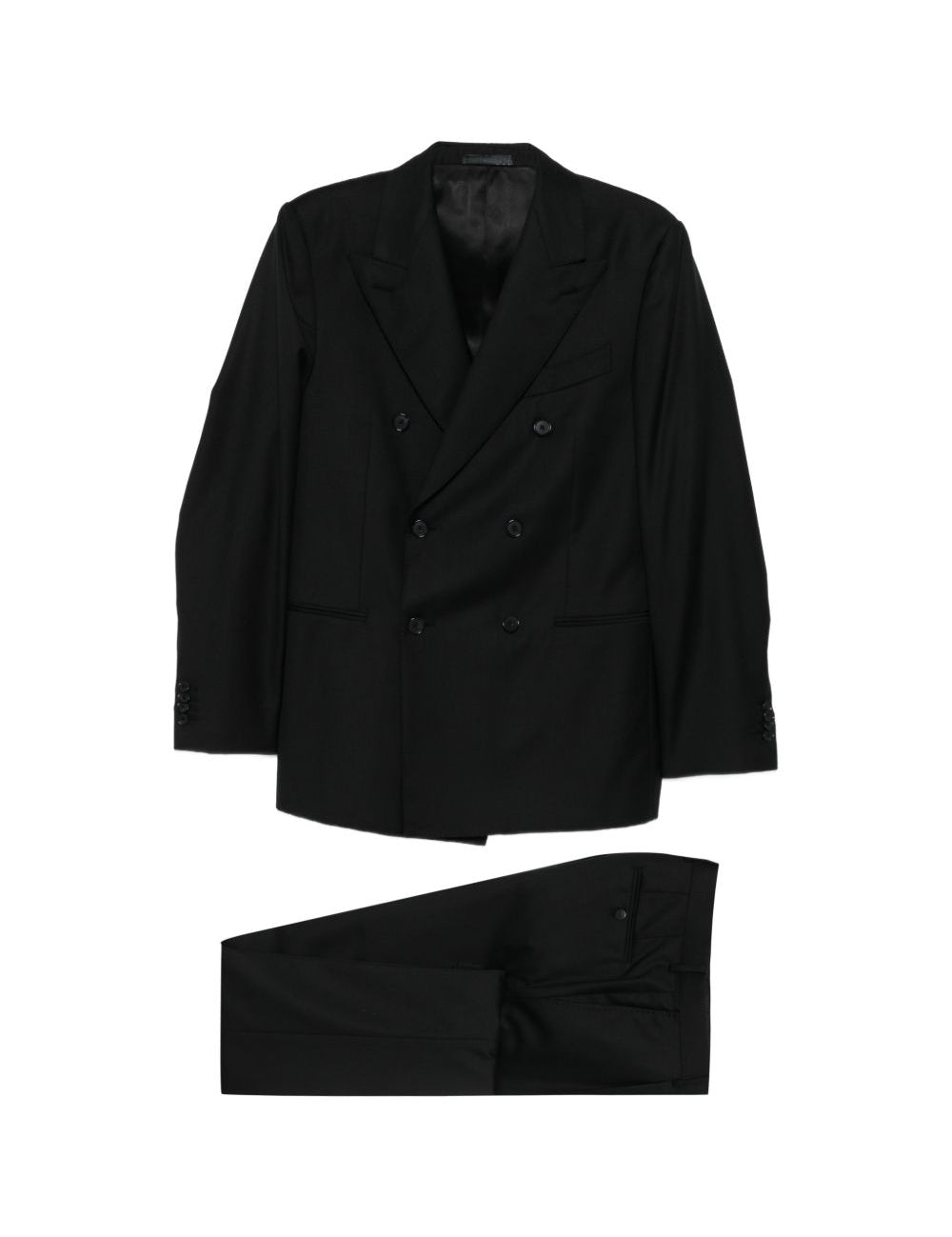 Completo doppiopetto in lana in nero Caruso - uomo 