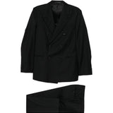 Completo doppiopetto in lana in nero Caruso - uomo 