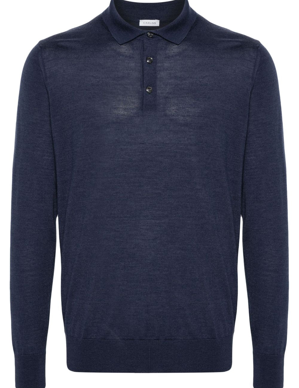 Polo a maniche lunghe in blu Caruso - uomo 