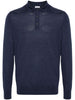 Caruso Long-Sleeved Polo in Blue - Men's
