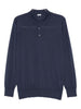 Polo a maniche lunghe in blu Caruso - uomo