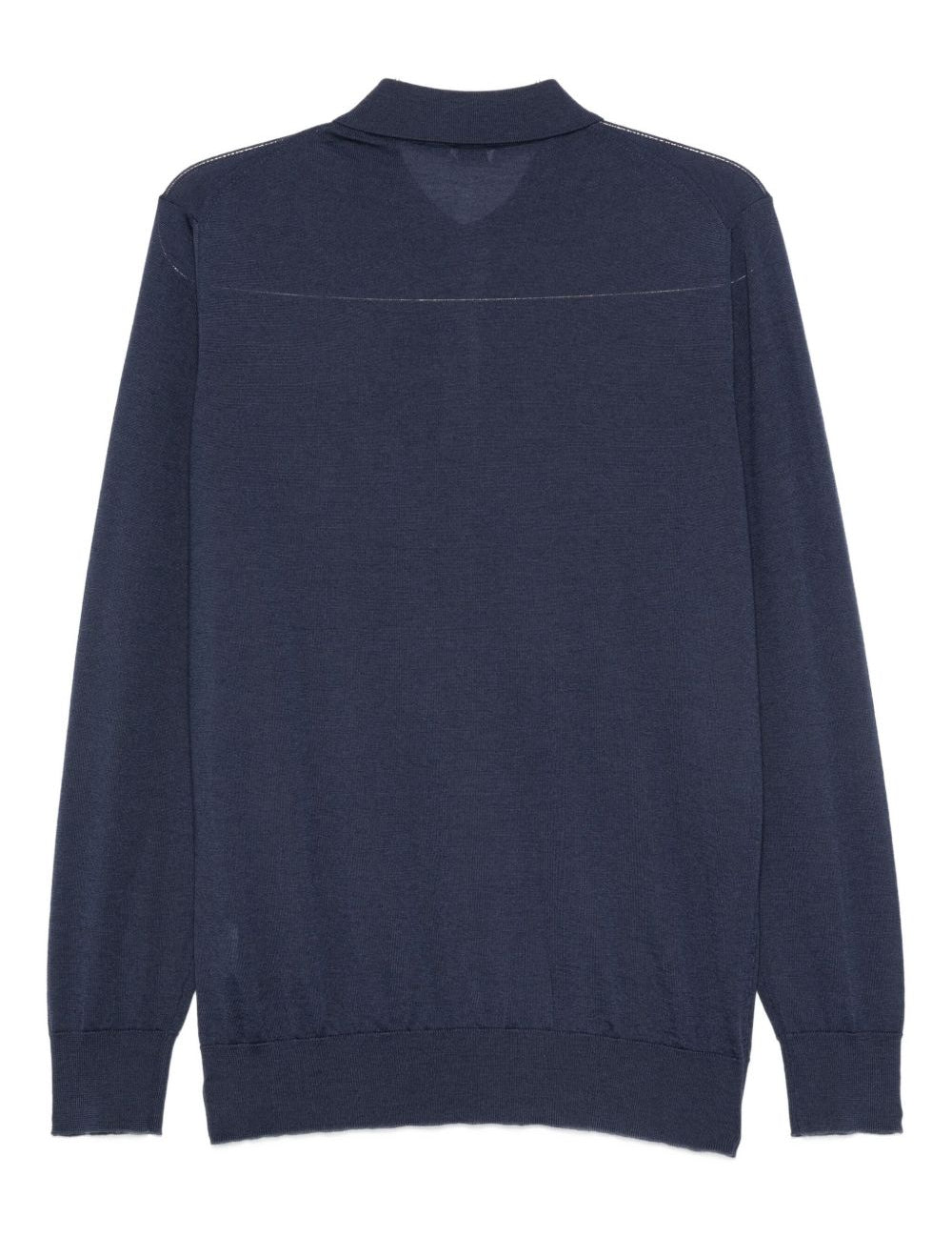 Polo a maniche lunghe in blu Caruso - uomo 