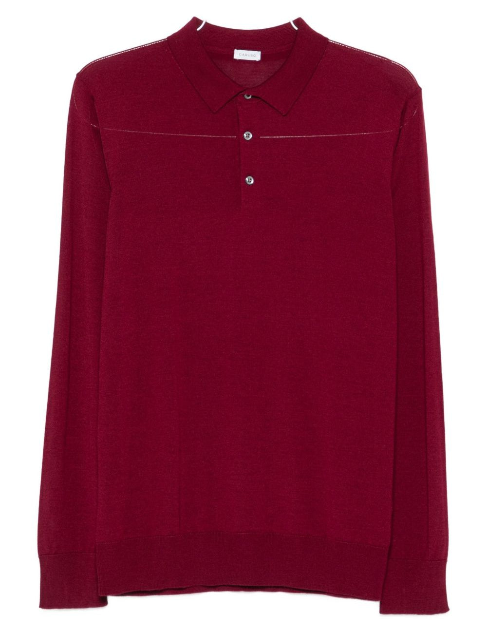 Polo a maniche lunghe in rosso Caruso - uomo 