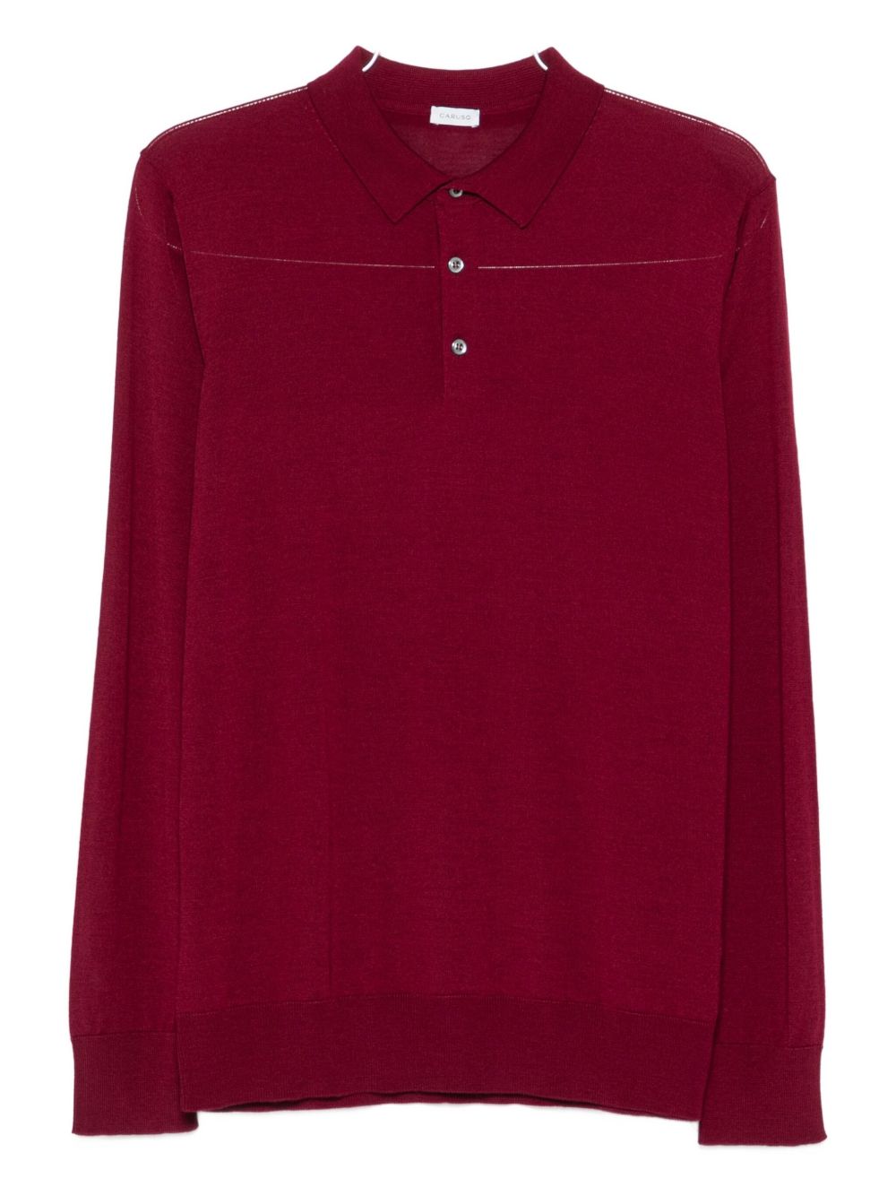 Polo a maniche lunghe in rosso Caruso - uomo 