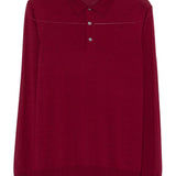 Polo a maniche lunghe in rosso Caruso - uomo 