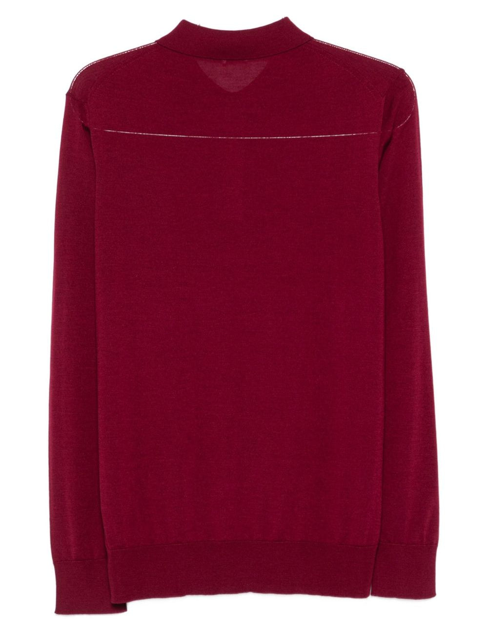 Polo a maniche lunghe in rosso Caruso - uomo 