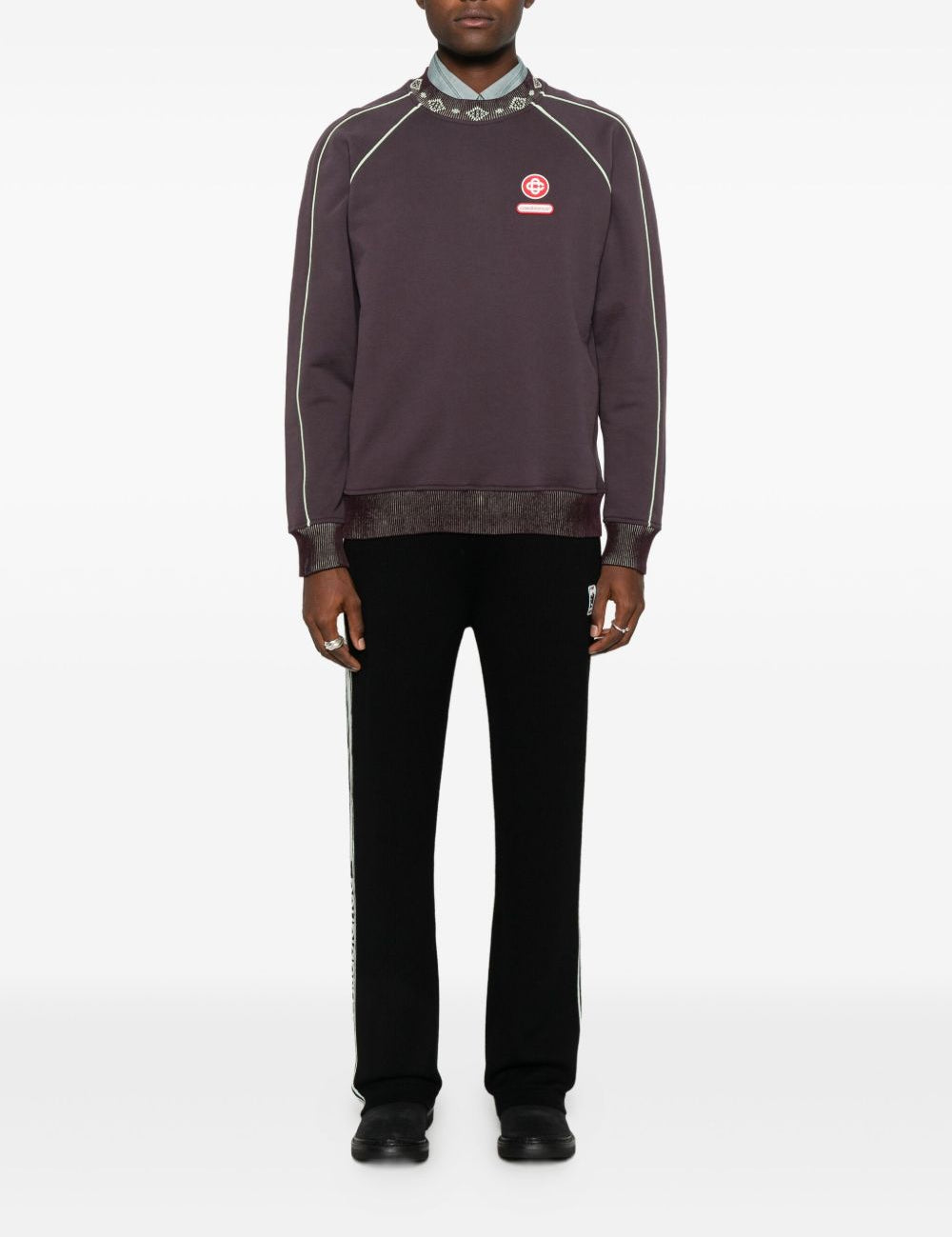 Felpa con rifiniture logo in viola Casablanca - uomo 