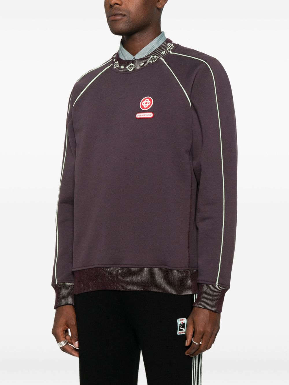 Felpa con rifiniture logo in viola Casablanca - uomo 