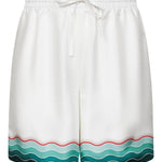Shorts Montagne Ondulee in seta in bianco Casablanca - uomo 