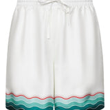 Shorts Montagne Ondulee in seta in bianco Casablanca - uomo 