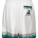 Shorts Montagne Ondulee in seta in bianco Casablanca - uomo 