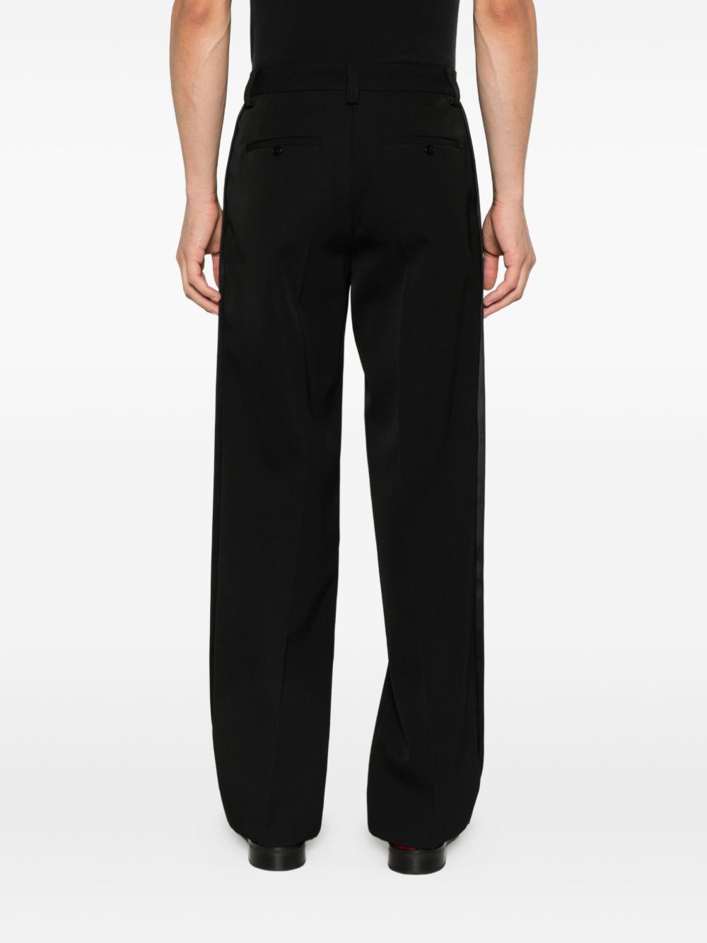 Pantaloni plissé con righe laterali in nero Casablanca - uomo 