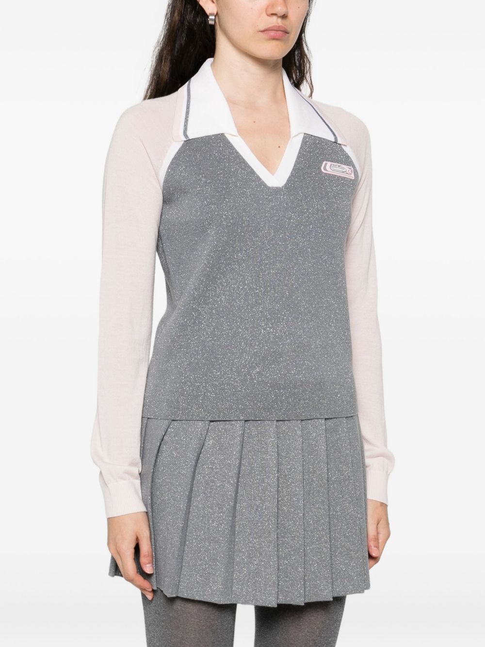Polo con logo in grigio Casablanca - donna 