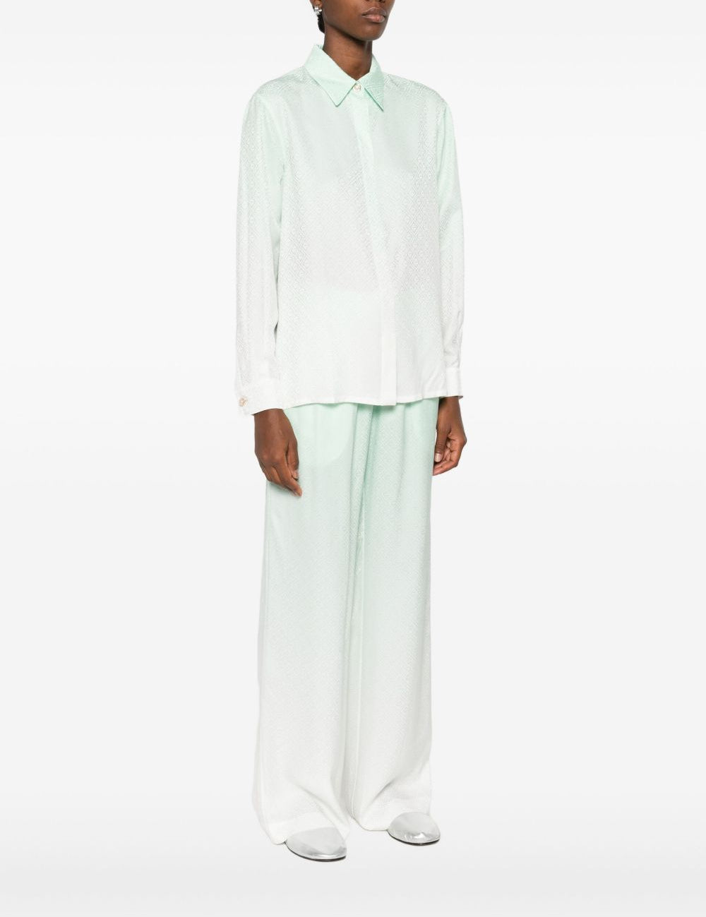 Camicia con effetto sfumato in verde chiaro Casablanca - donna 